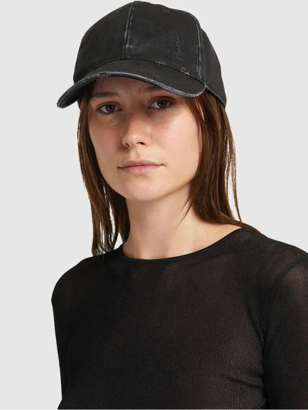YSL Washed Denim Cassandre Hat 🧢 Size 57 NWT - Picture 5 of 11